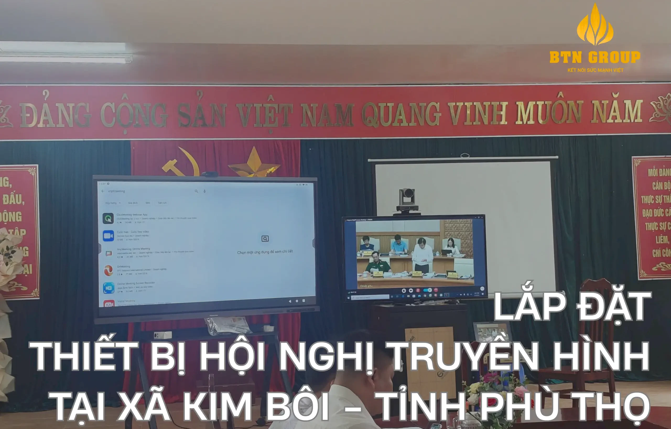 btn group lắp đặt thiết bị hội nghị truyền hình tại xã kim bôi tỉnh phú thọ